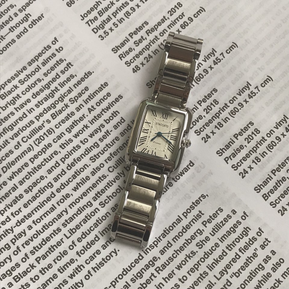 metallic watch