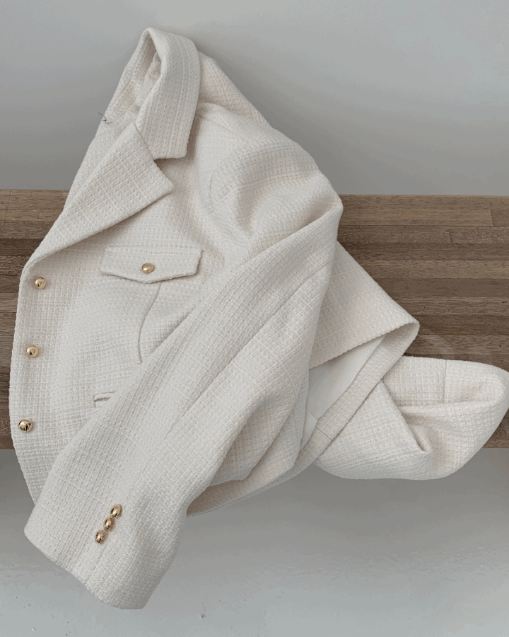 Eco tweed jacket (ivory)