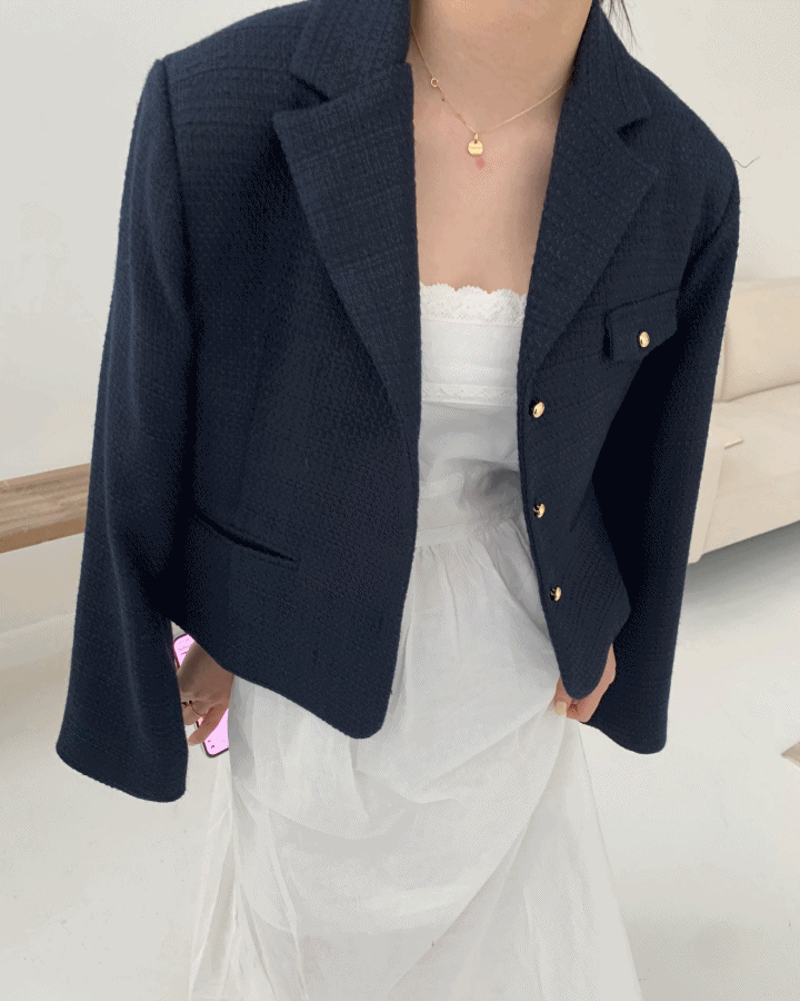 Eco tweed jacket (navy)