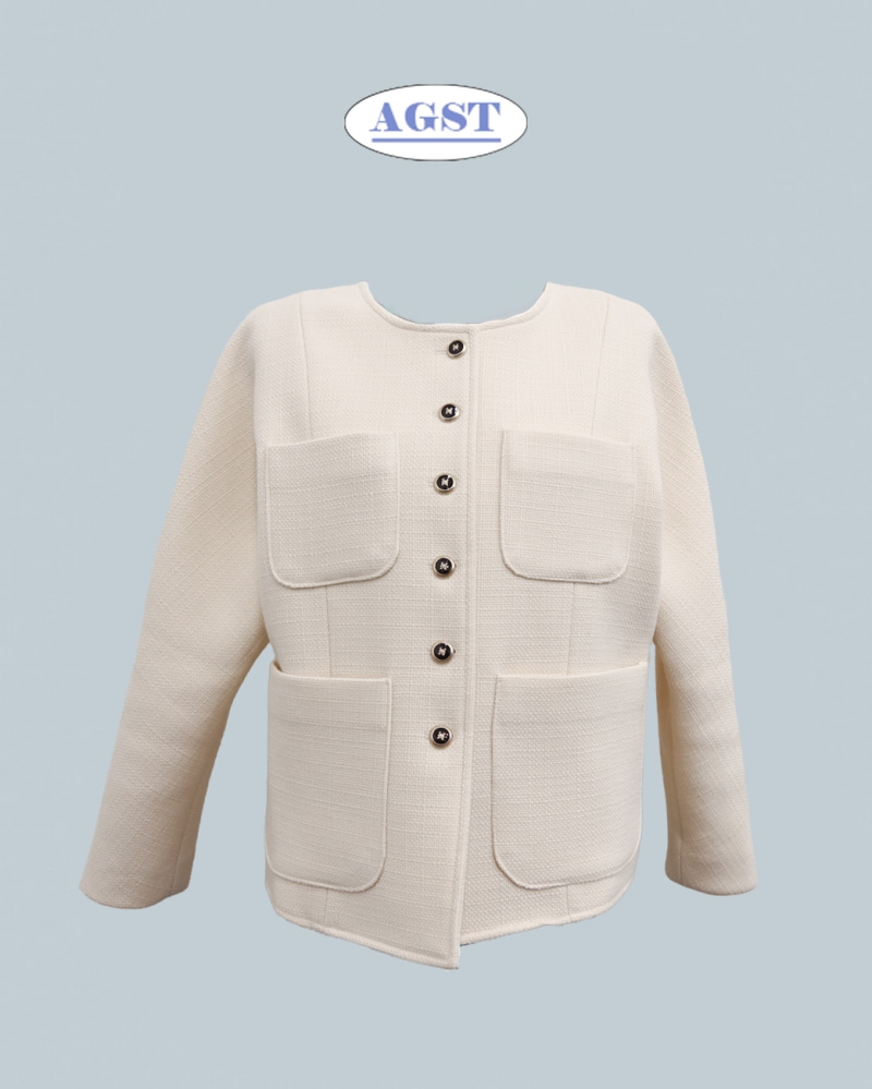 [AGST] &quot;A&quot; tweed jacket (ivory)