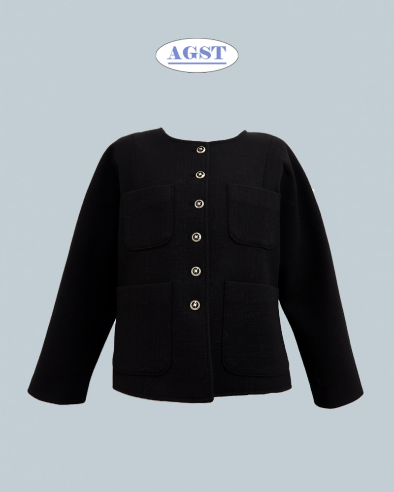 [AGST] &quot;A&quot; tweed jacket (black)